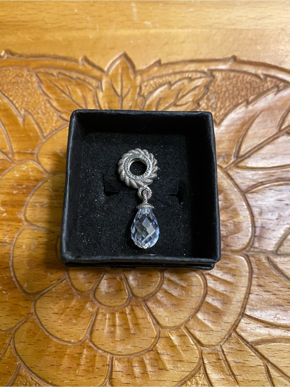 Judith Ripka Sterling Charm with Crystal Faceted Teardrop